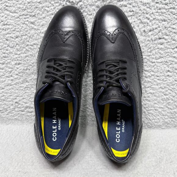 Cole Haan Grand+ Plus DRS Wingtip Mens Size 8.5 Oxford Dress Shoes Black Leather - Picture 5 of 9